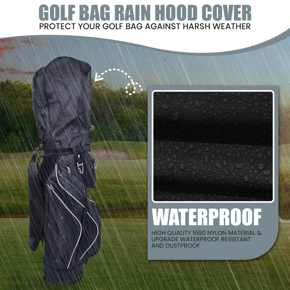 Regency hood on golf cart demonstrating protection and on-course convenience