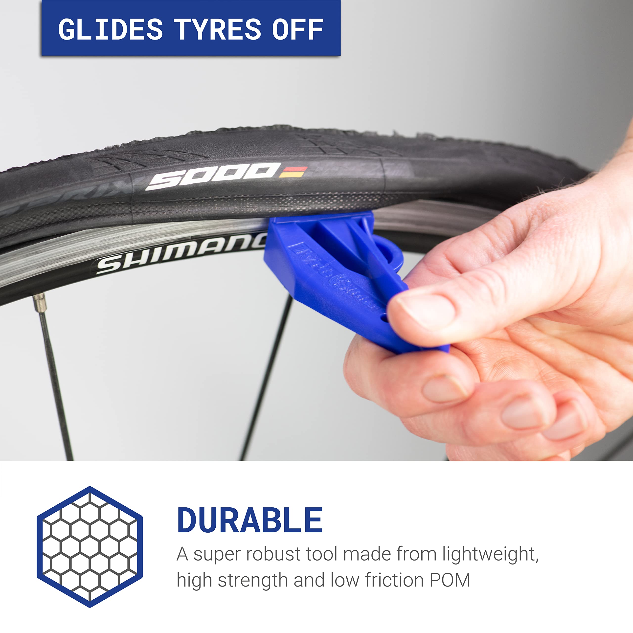 Rehook Tyre Glider 2 stored in a saddlebag ready for roadside repairs