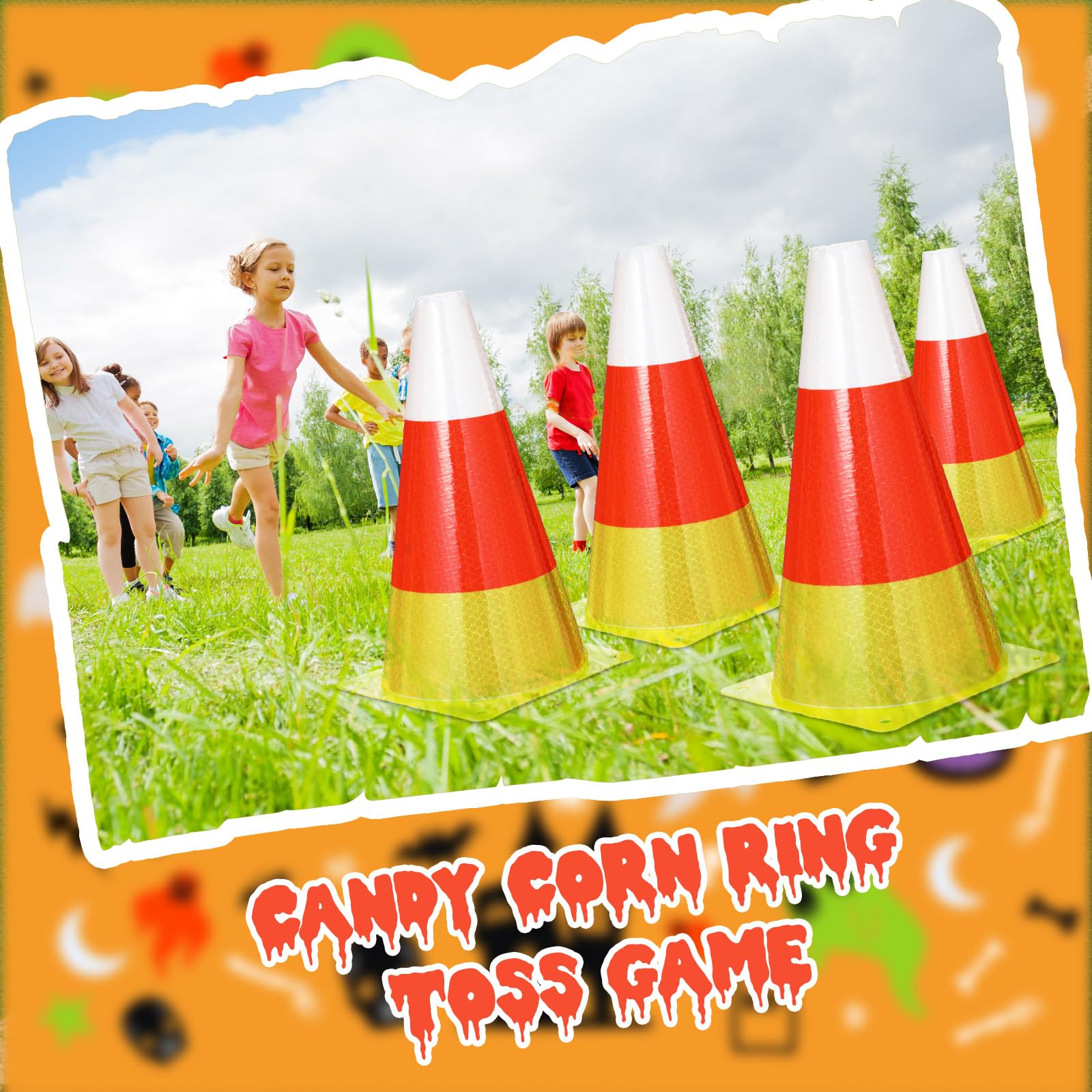 Relaxweex cones used as event decor illustrate bright visible boundaries