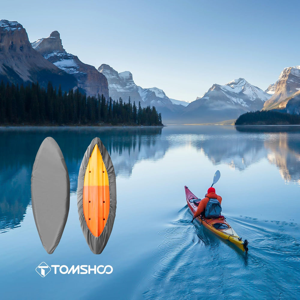 Relaxyee in backyard storage scenario showing covered kayak protected and ready for next use