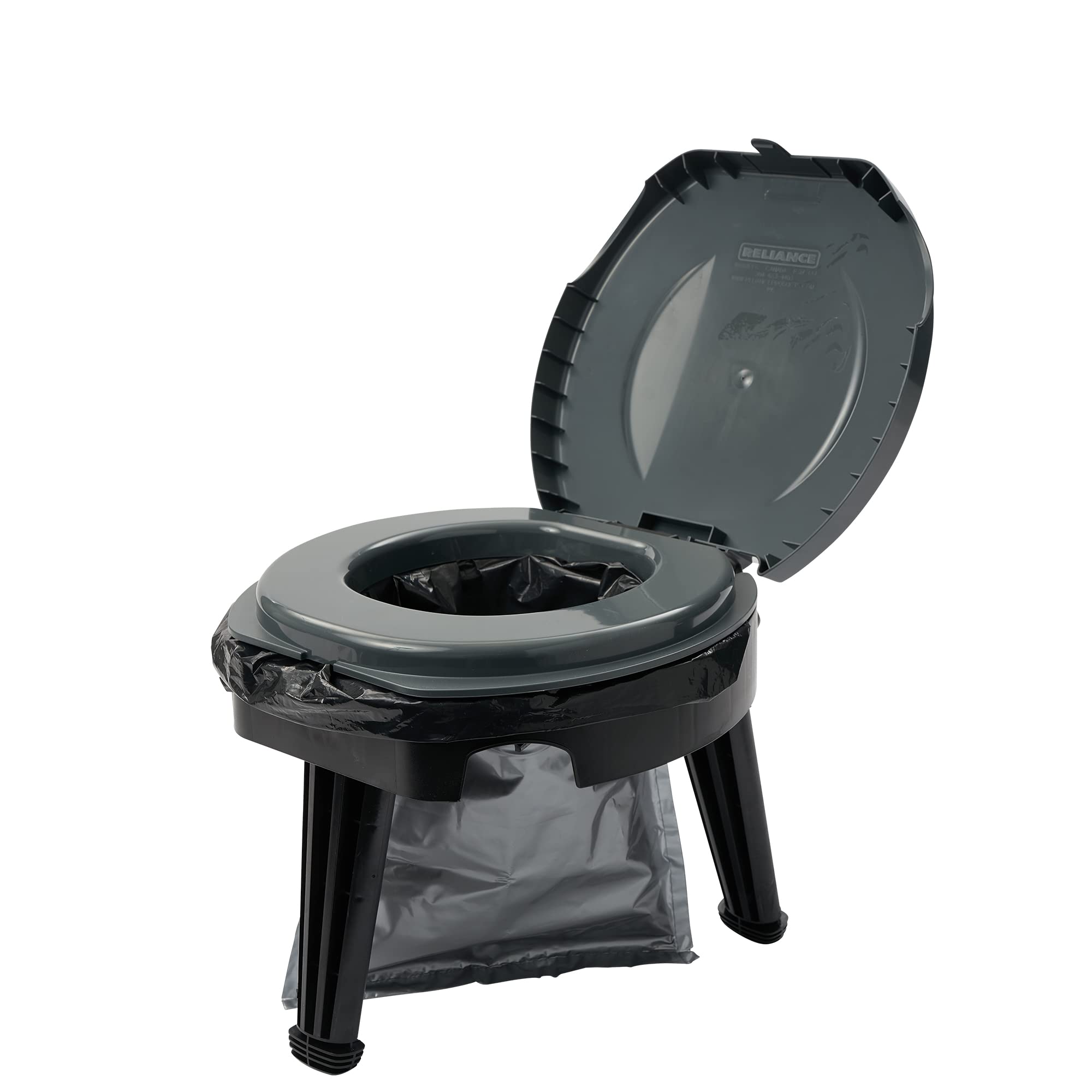 Reliance Fold-to-Go inside a tent showing family-friendly nighttime use
