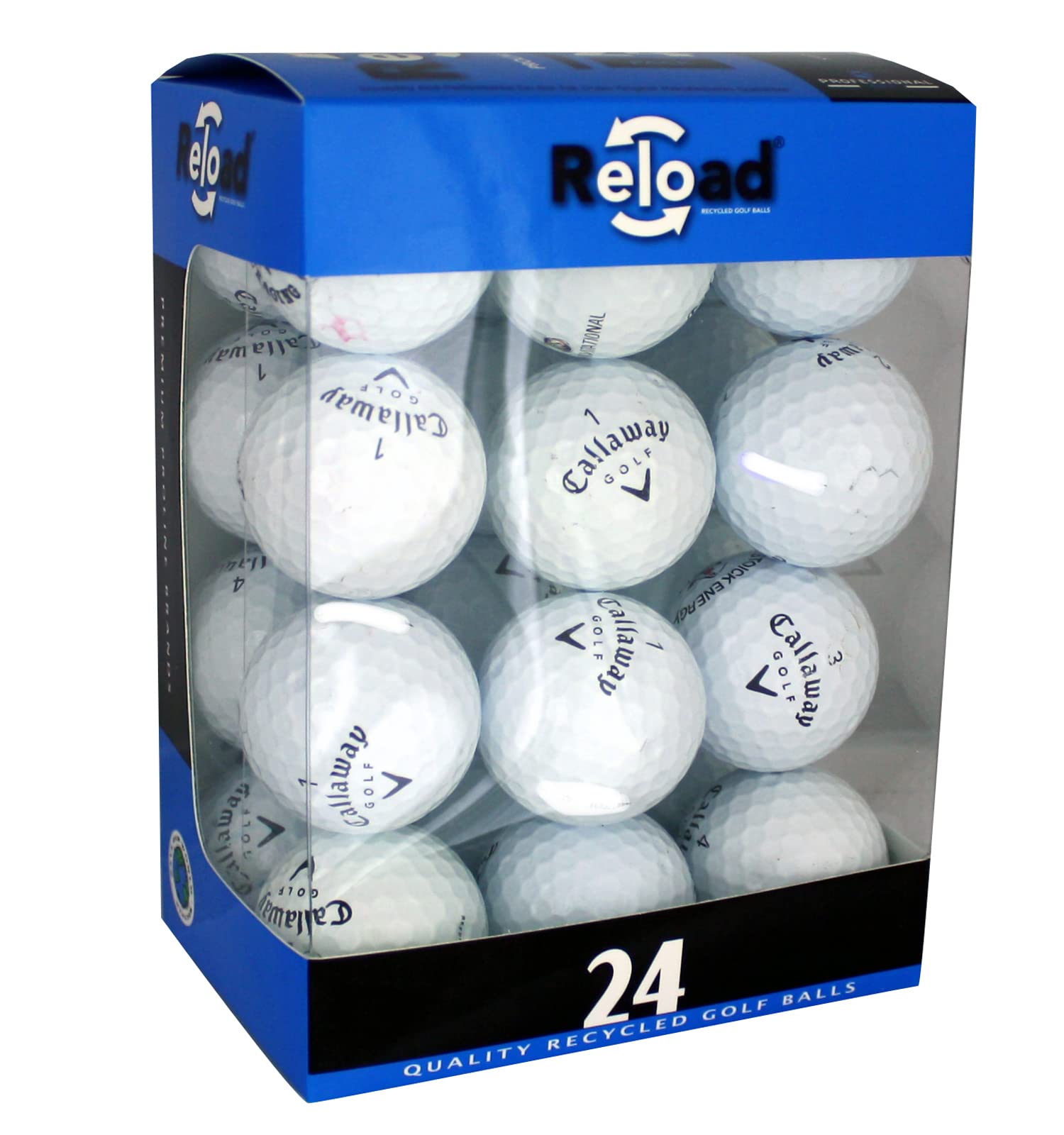 Reload Callaway Supersoft front pack view showing clean recycled set and value