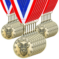 Remuuly front view of 30 goat medals showing bulk packaging and convenience