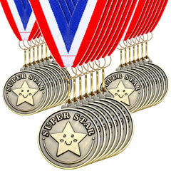 Remuuly front packaging showing full 30-piece medal set and ribbons, easy event setup