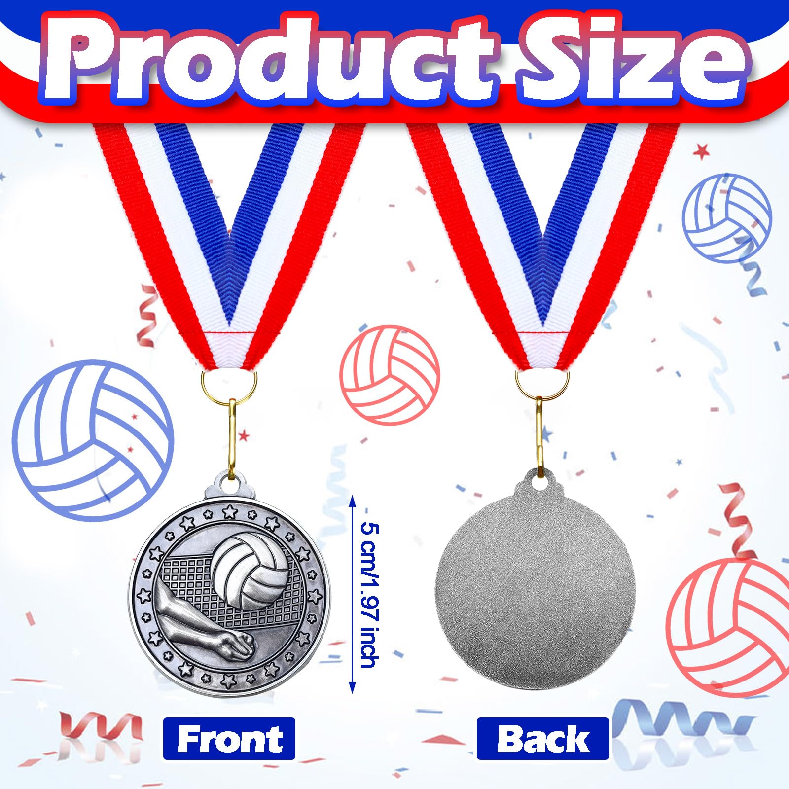 Remuuly tri-color ribbons in red white blue demonstrating clear winner differentiation
