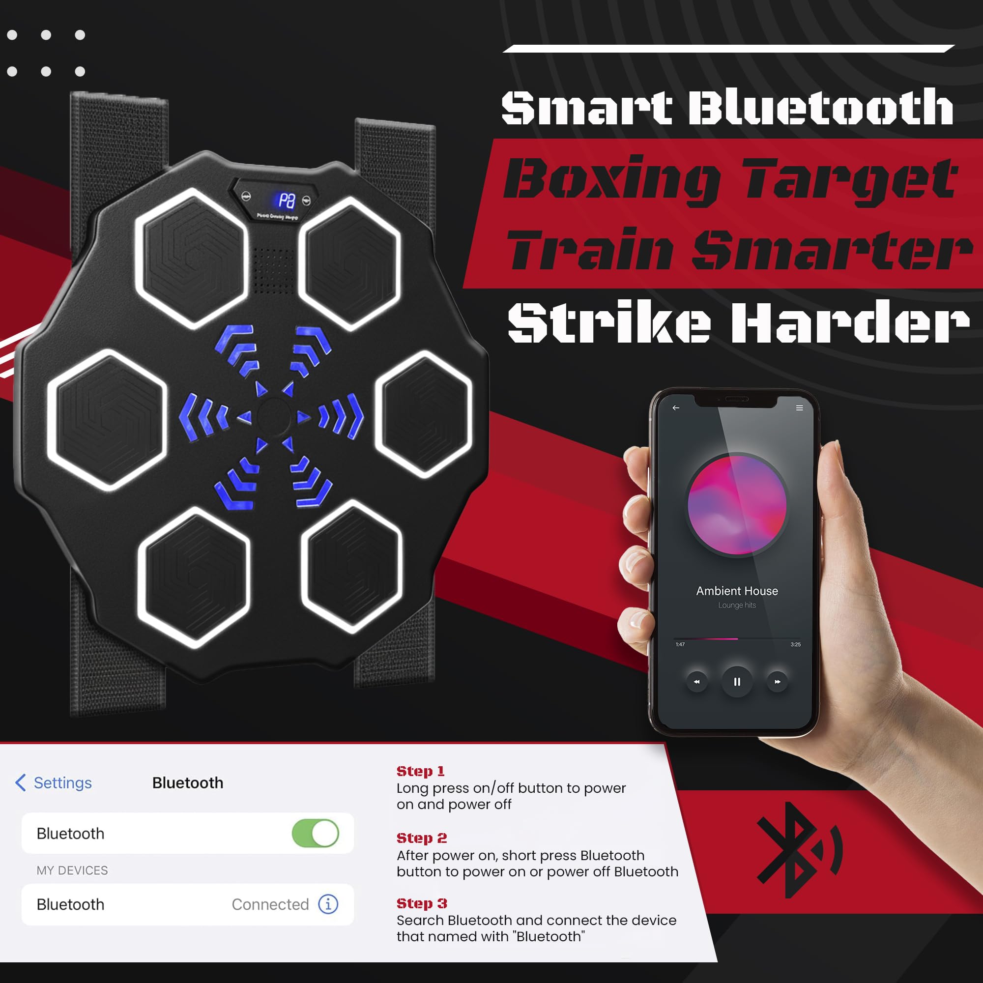 Replentless in a living room with athlete punching to boost cardio and coordination