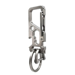 ResafeLy front view of titanium carabiner showing sleek compact design and durability