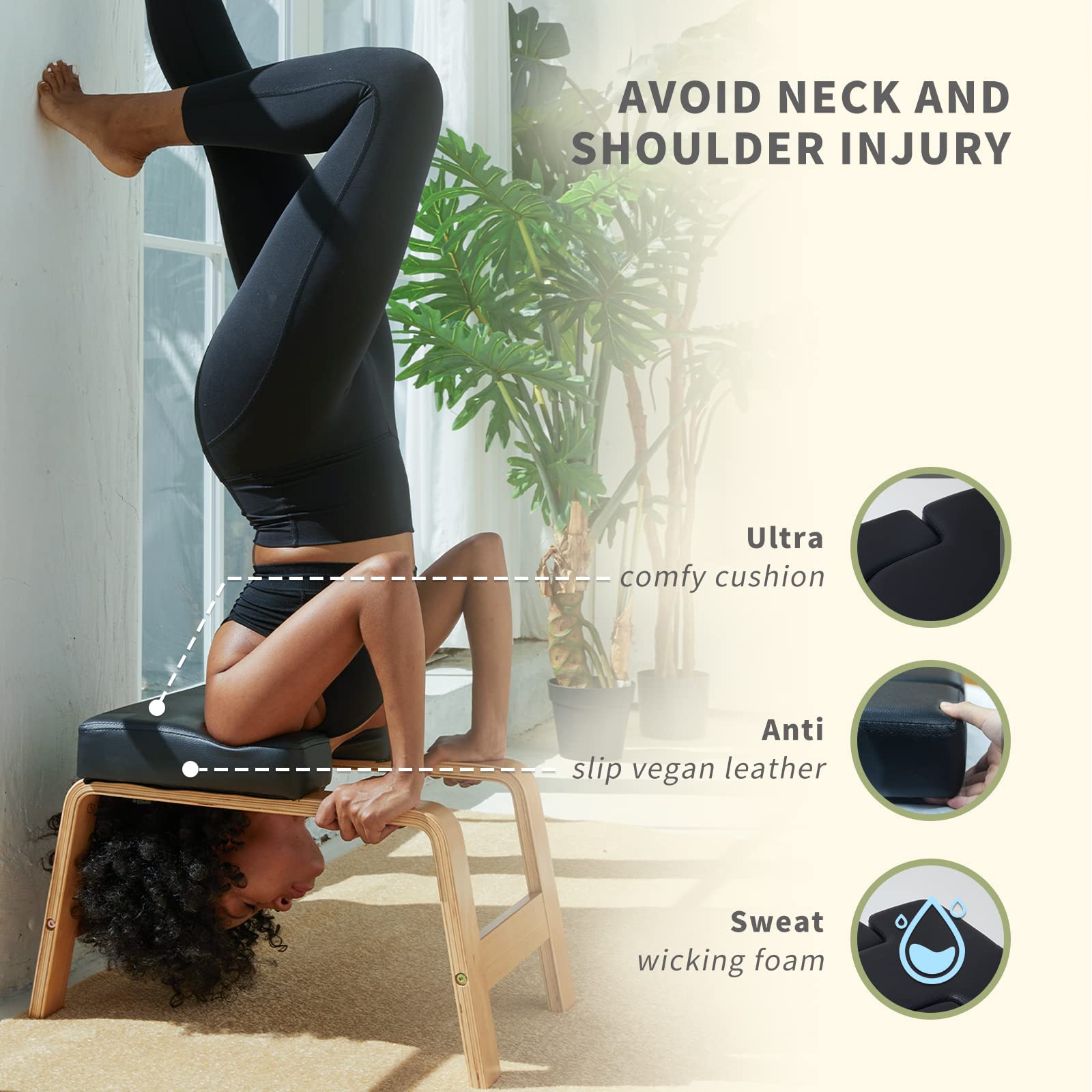Restrial Life close-up of PU pad cushioning for reduced neck pressure