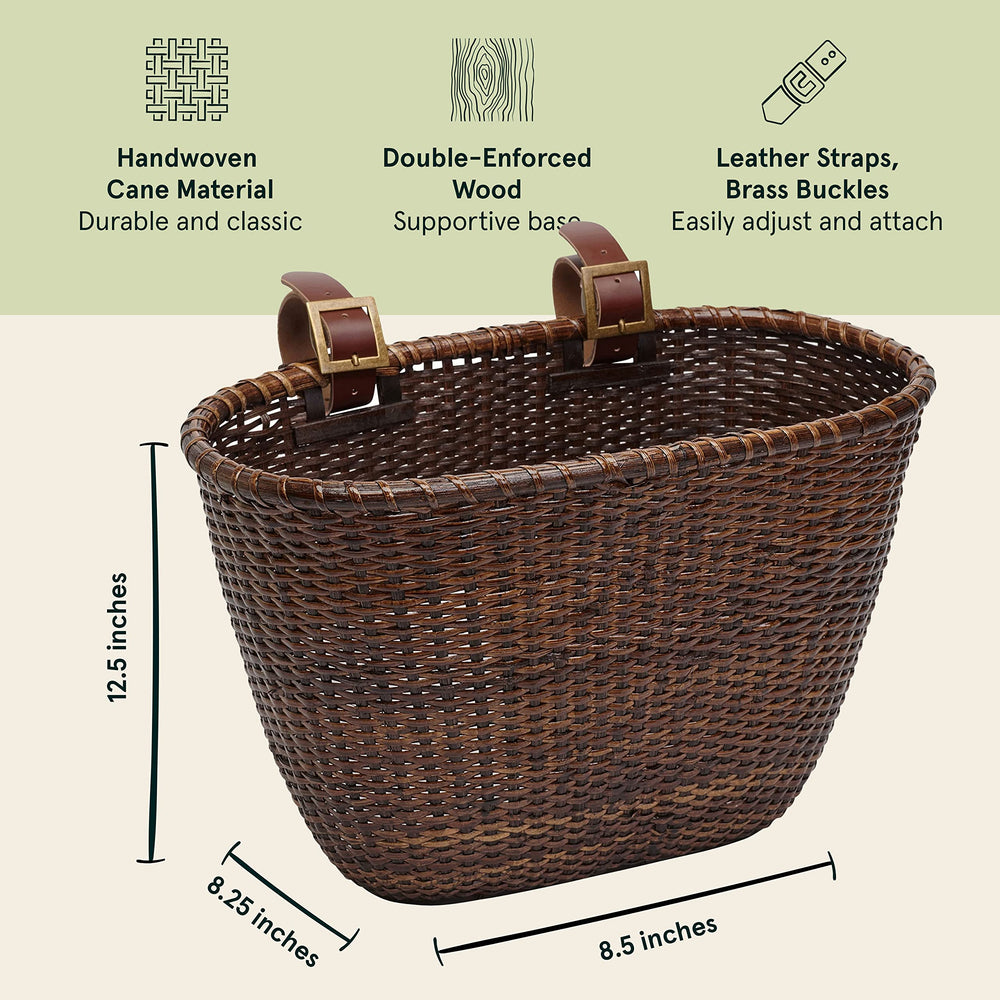 Retrospec basket mounted on bike in city setting showing stylish commuter use