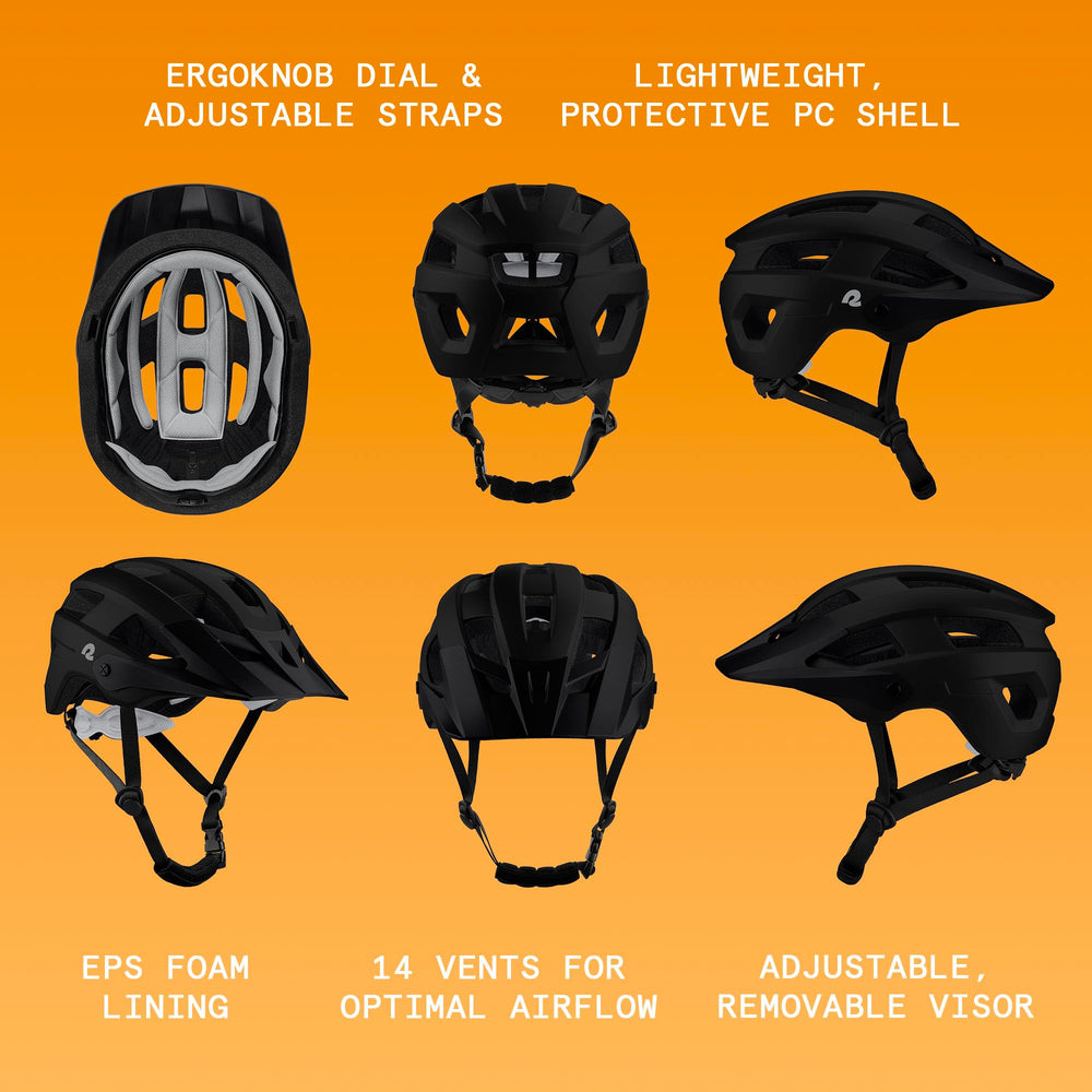 Retrospec Rowan top view highlighting 14 ventilation ports for breathability
