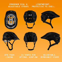 Retrospec Rowan top view highlighting 14 ventilation ports for breathability