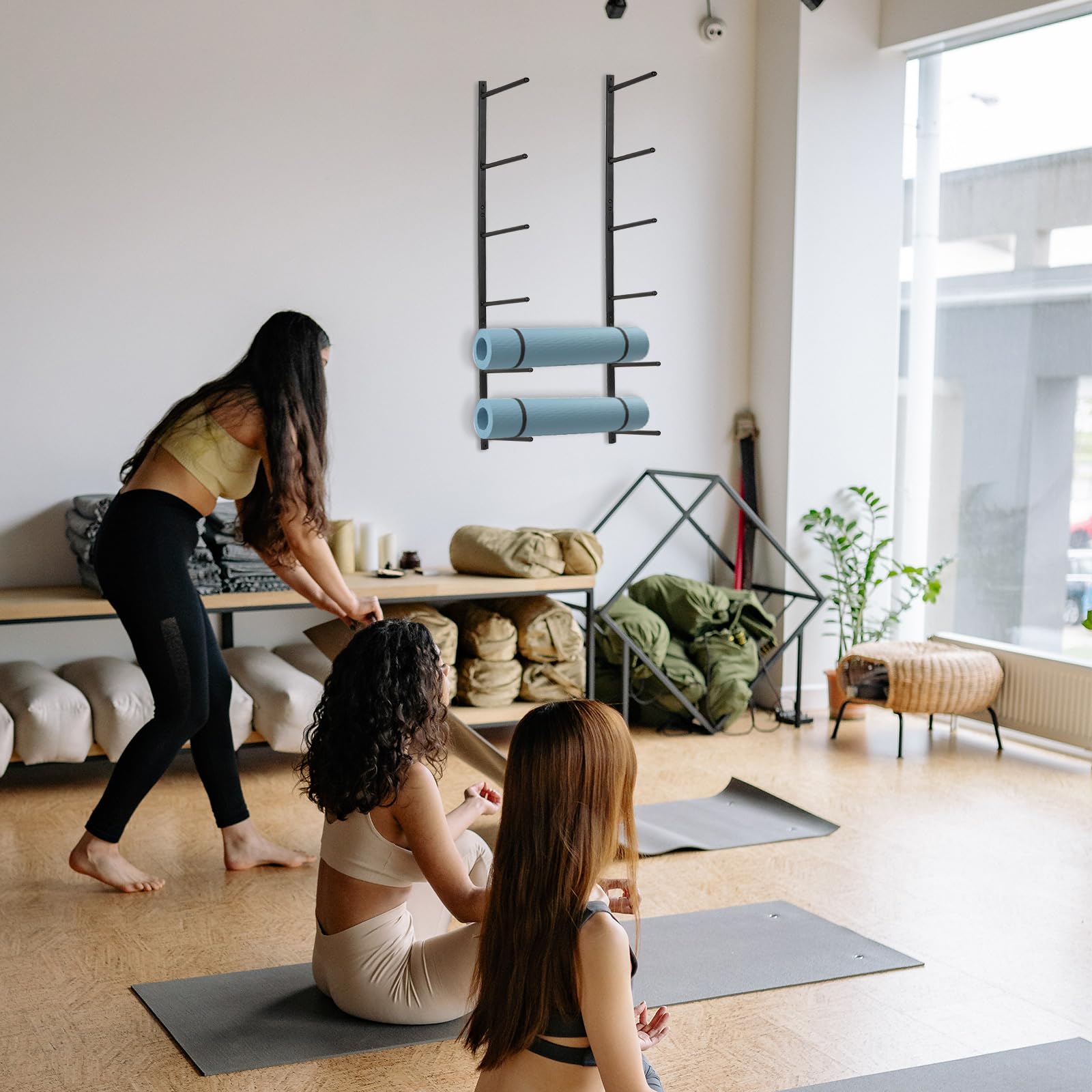 Retyion mounted in home gym setting creating organized workout area and visual order