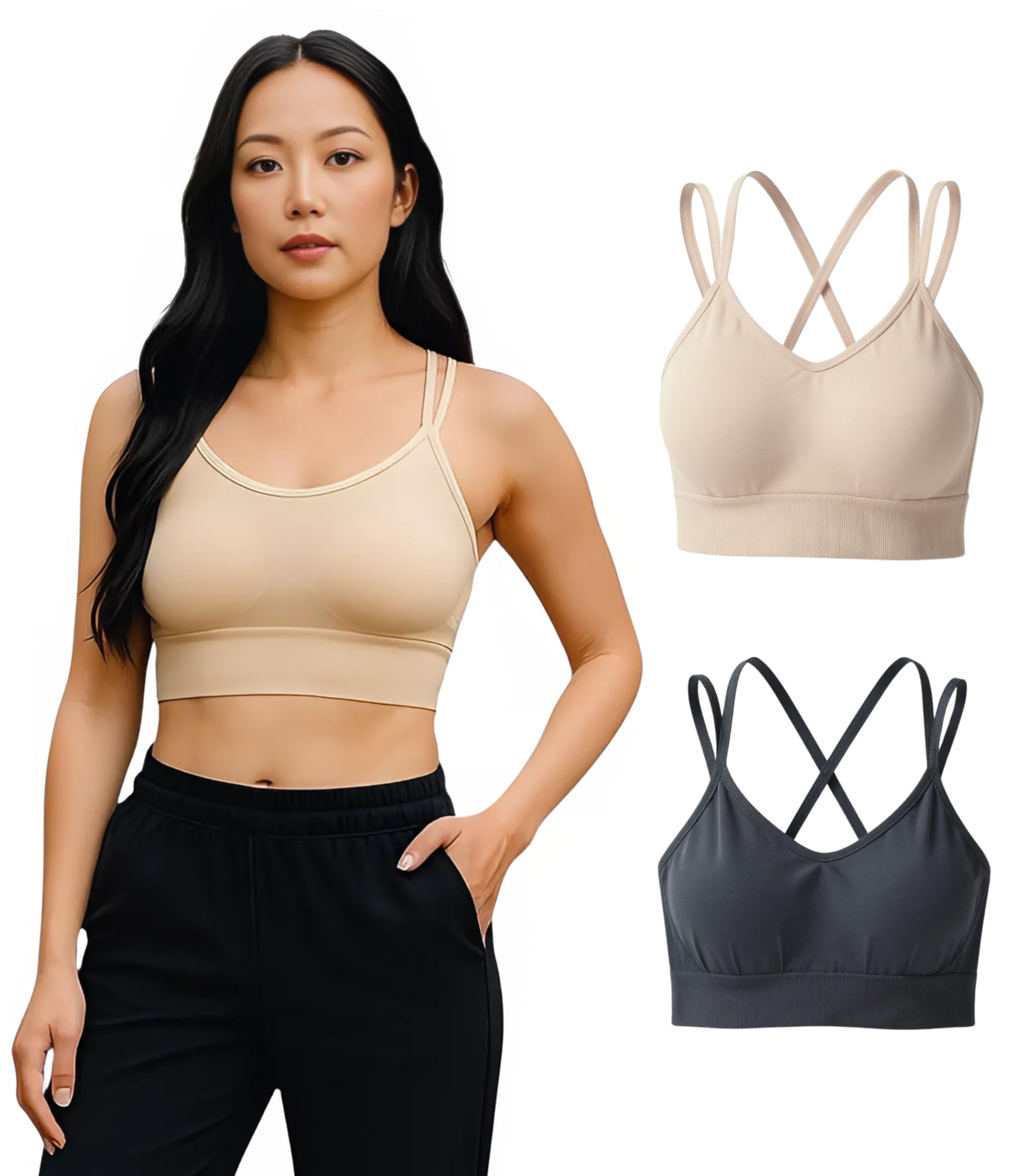REZYLE front view nude bralette showing flattering shape and easy wear