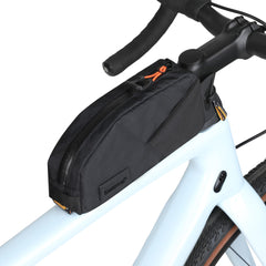 Rhinowalk front view of top tube bag showing compact, easy-access storage