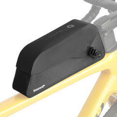 Rhinowalk front view of slim top tube bag showing sleek profile and easy access