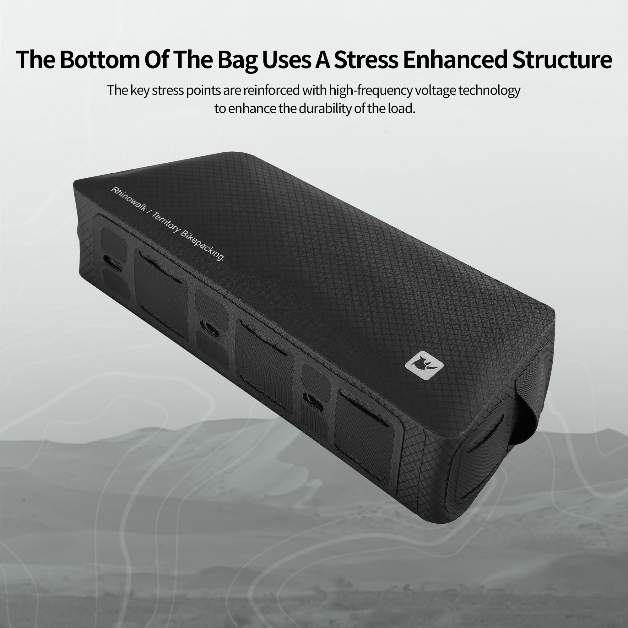 Rhinowalk open bag with phone and tools demonstrating organized capacity