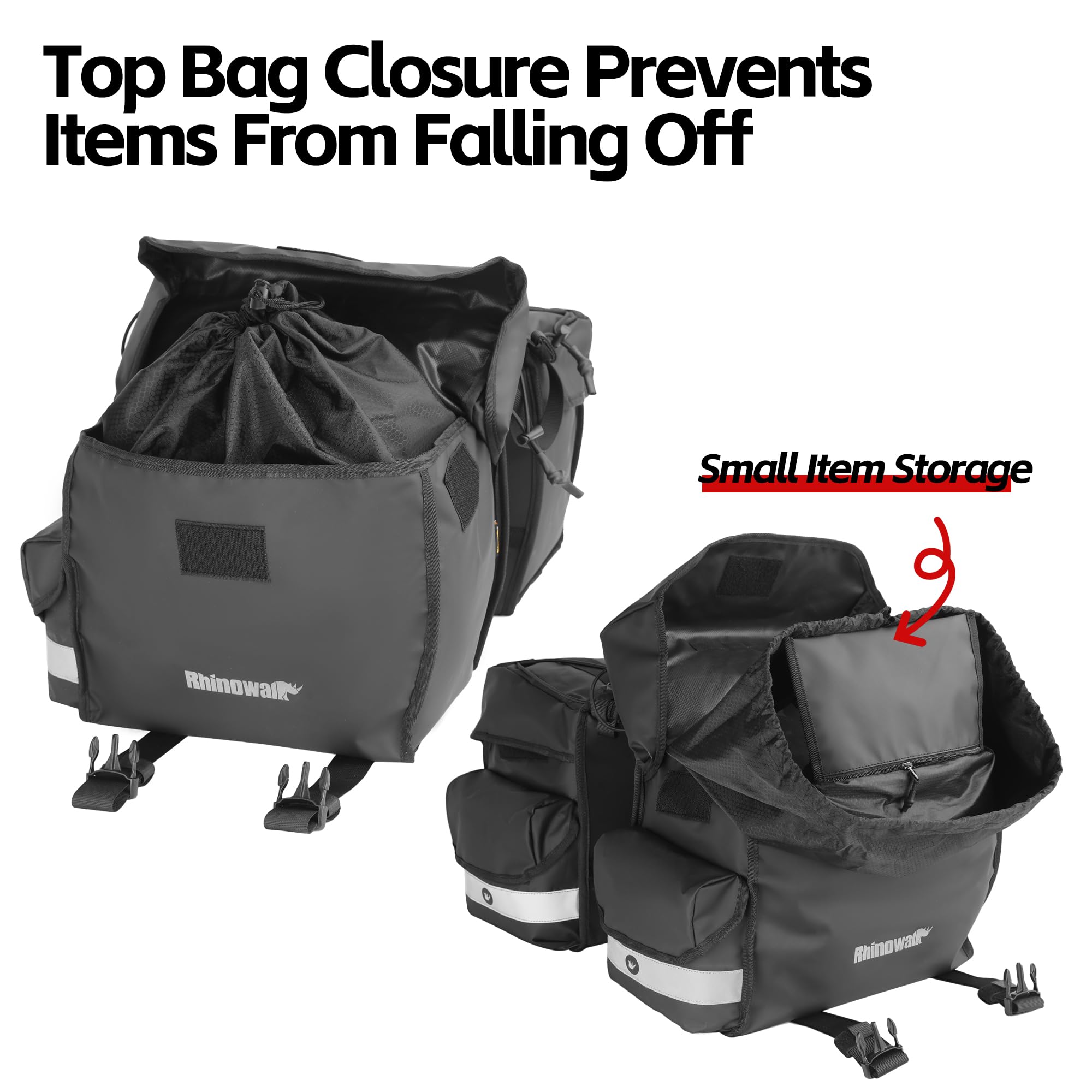 Rhinowalk internal support plates and steel sides preserving bag shape under load