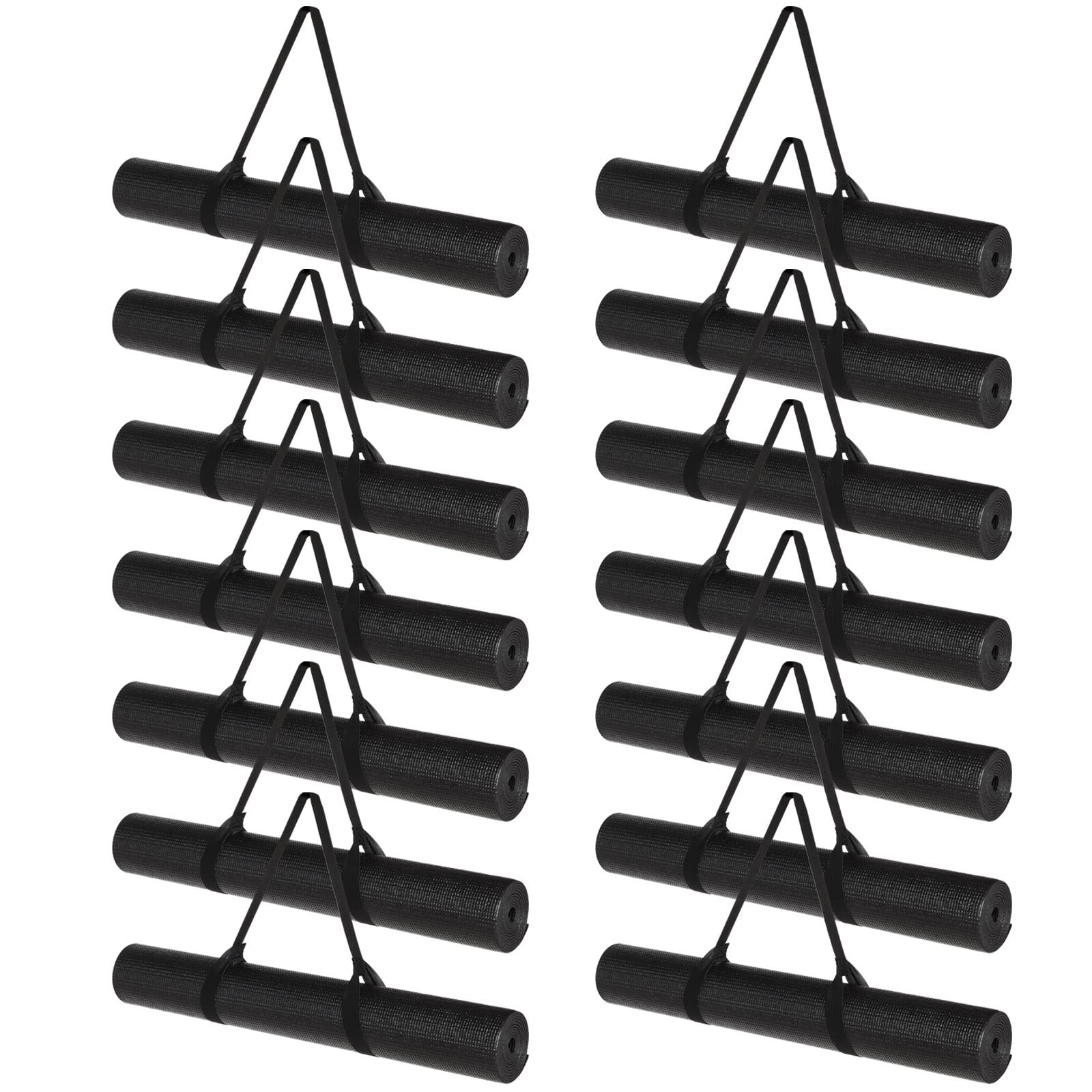 Riakrum front view of black mat showing size and clean design for versatile workouts
