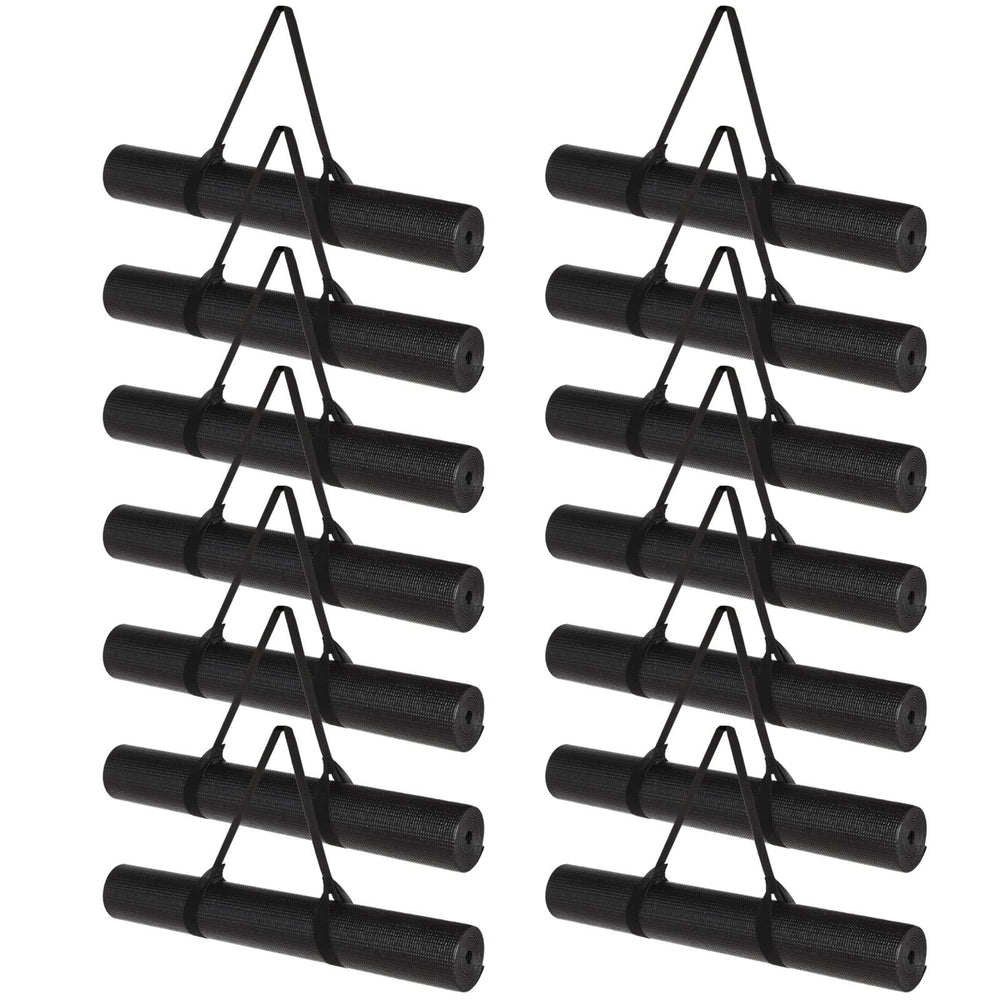 Riakrum front view of black mat showing size and clean design for versatile workouts