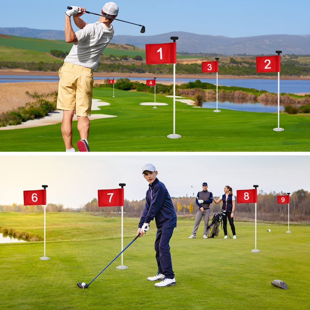 Riakrum flag beside a golf ball showing 8.9x5.7 inch size for scale