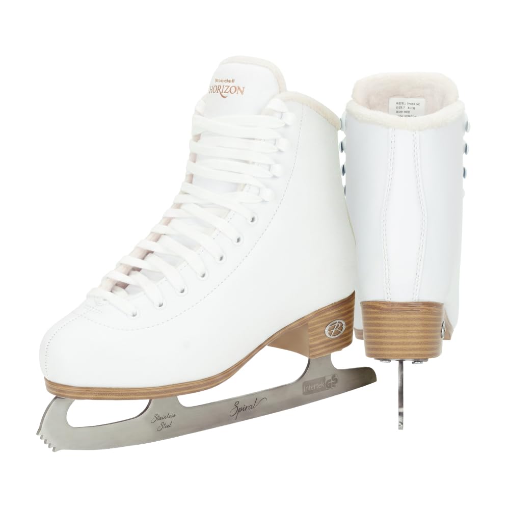 Riedell front view of white Horizon skate showcasing clean design and stability