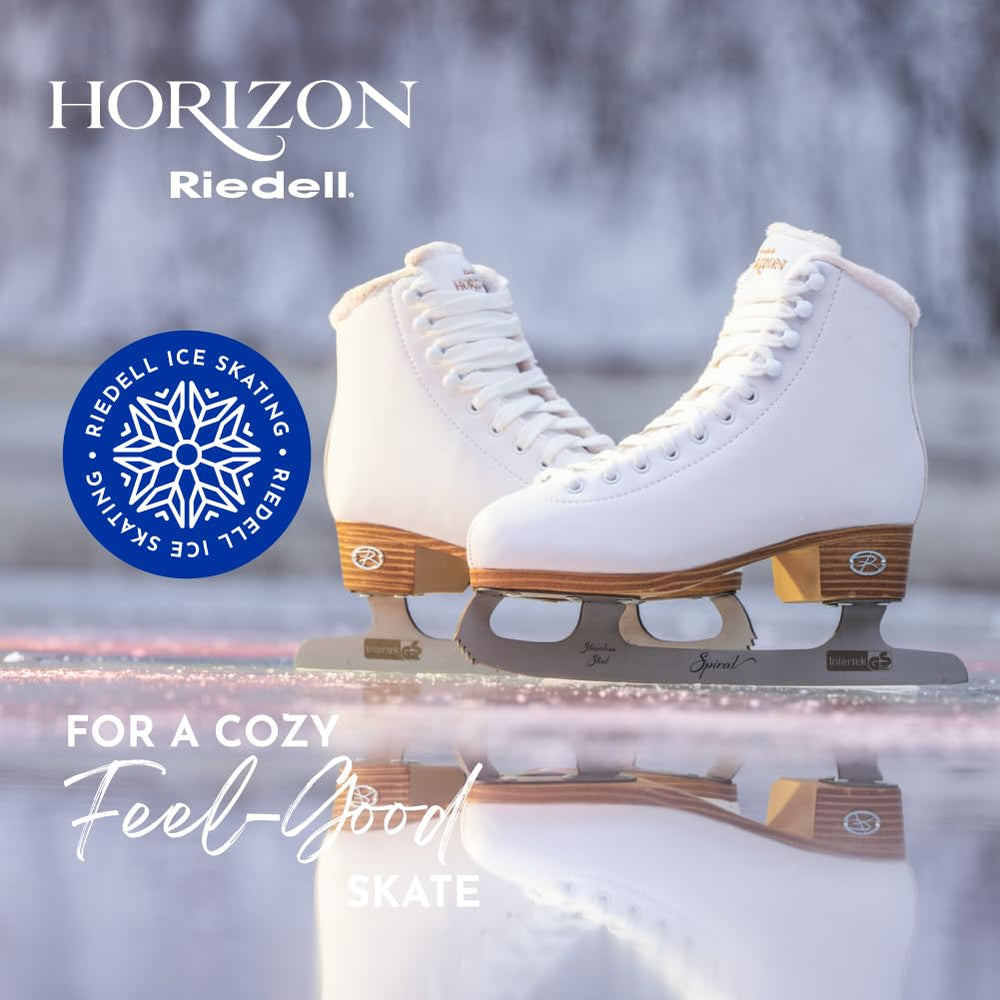 Riedell Horizon skate in use on ice conveying controlled, easy skating