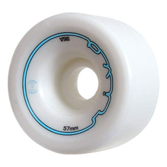 Riedell Sonar Riva white wheel pack front view showing clean profile and quick replacement benefit