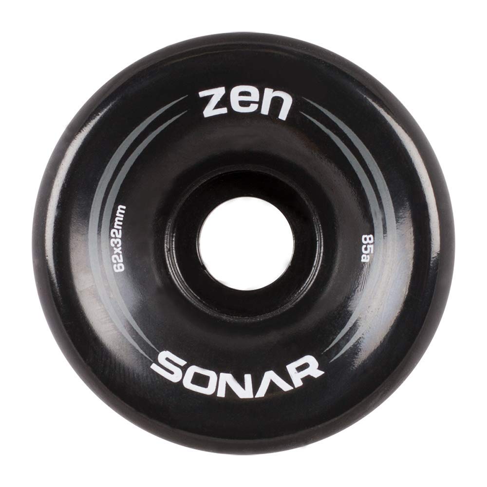 Close-up side profile of Riedell Zen Wheels highlighting urethane edge for consistent grip and stability