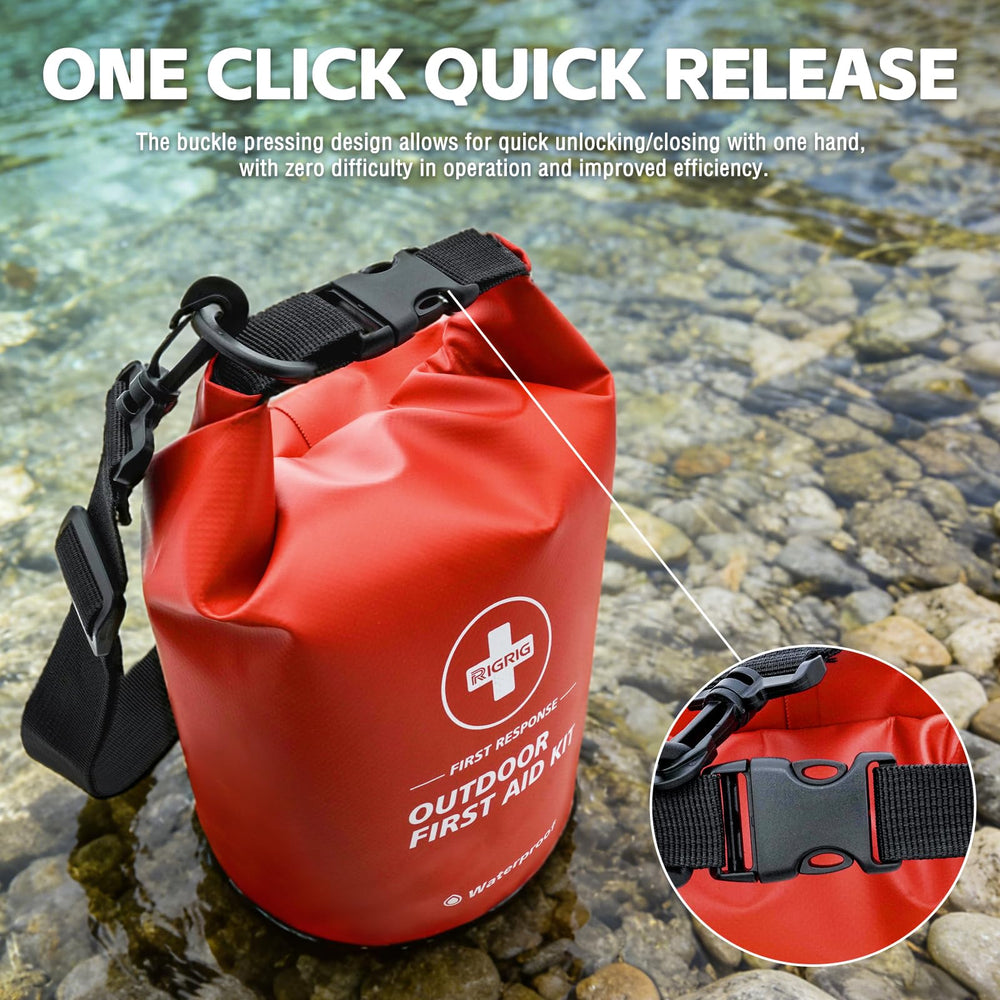 RIGRIG kit packed inside a daypack for scale and easy portability during hikes and outings