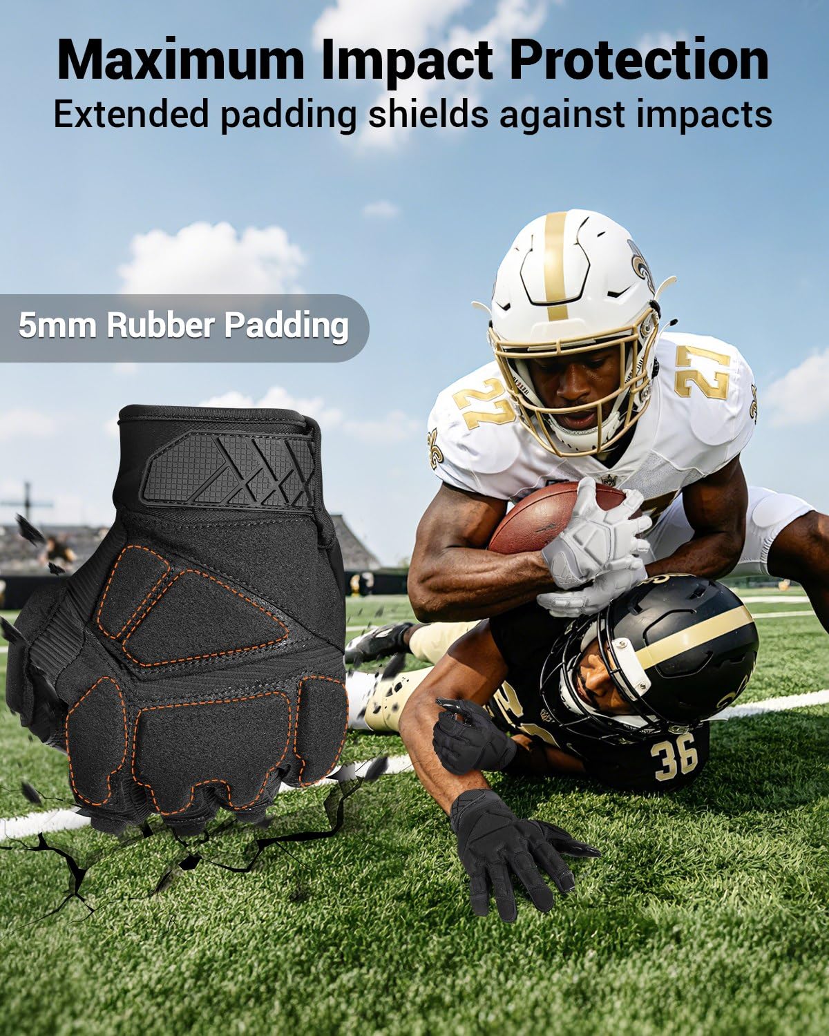 RIGWARL back-of-hand padding close-up demonstrating impact absorption