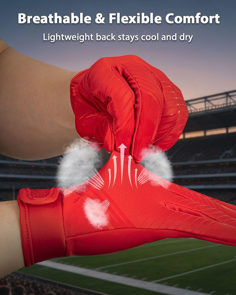 RIGWARL breathable backhand detail for cooling comfort during play