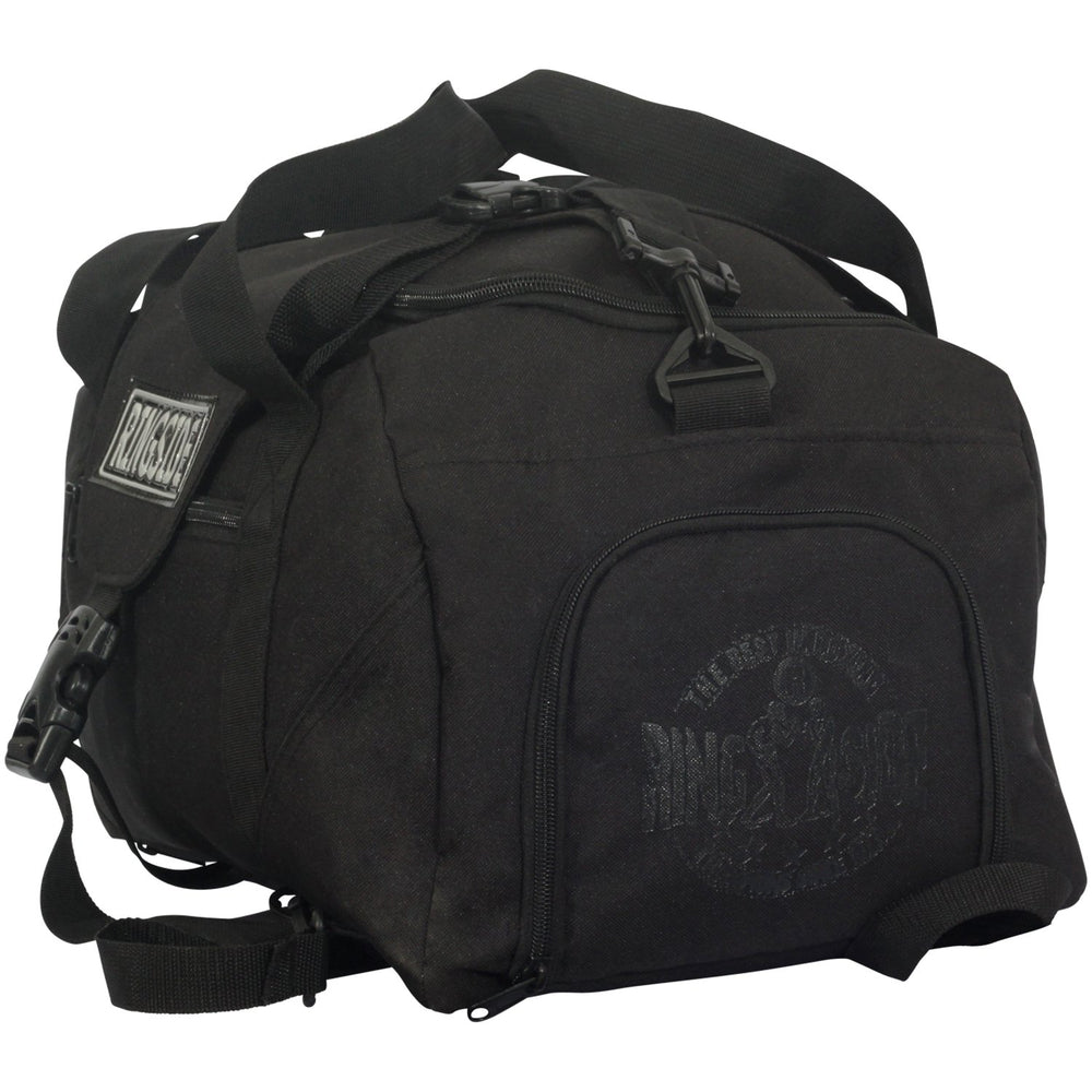 Ringside padded shoulder straps tucked into bottom pocket demonstrating convertible convenience