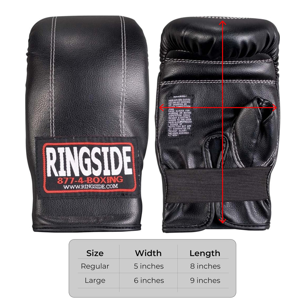Ringside Econo glove on a heavy bag demonstrating secure fit and hand protection