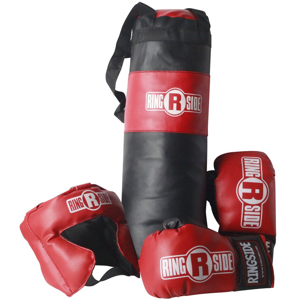 Ringside headgear with elastic chinstrap demonstrating secure fit and added protection