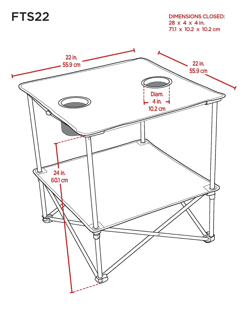 Rio Brands fabric-top tension detail showing durable tabletop benefit
