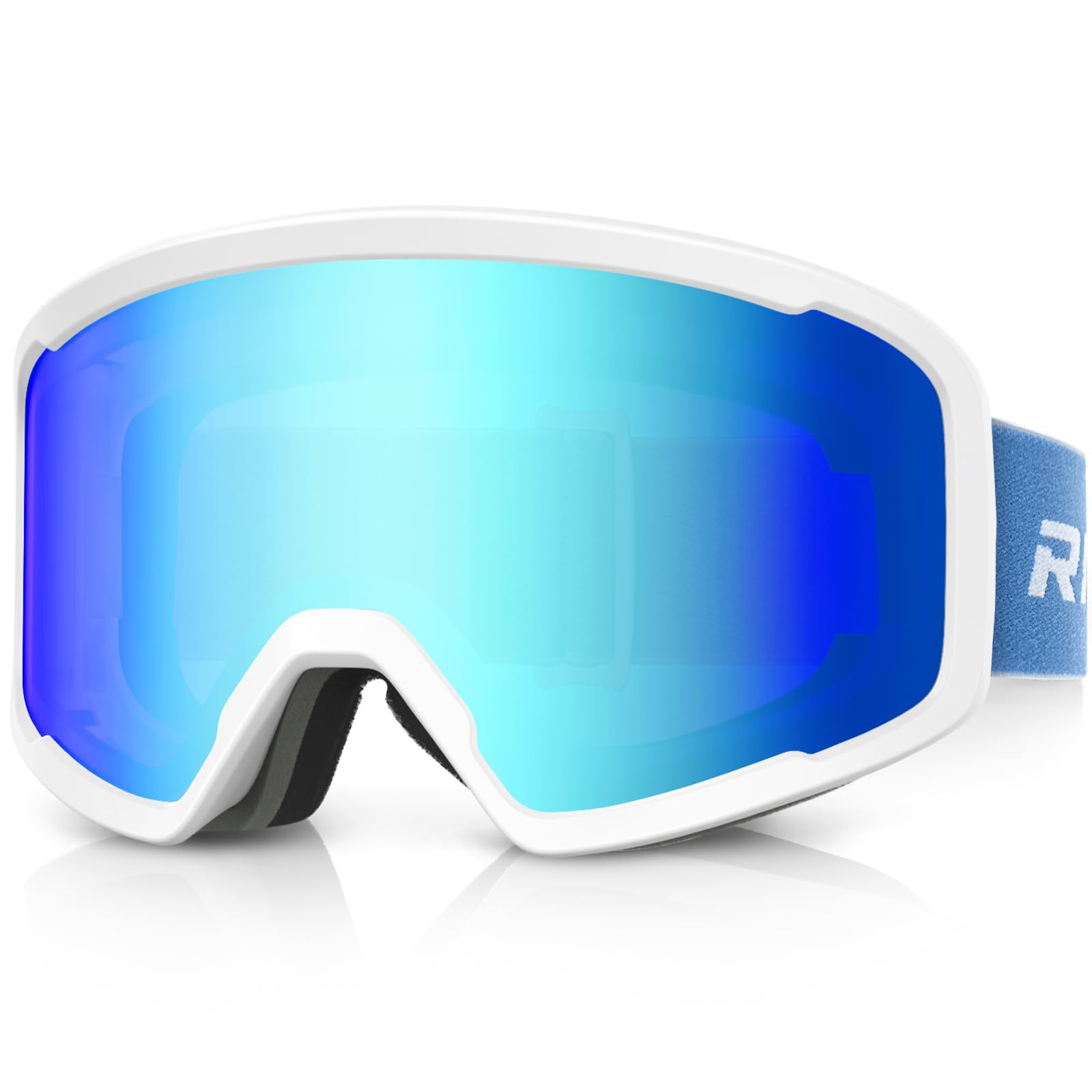 RIOROO front view showing Revo Ice Blue lens and clear slope vision