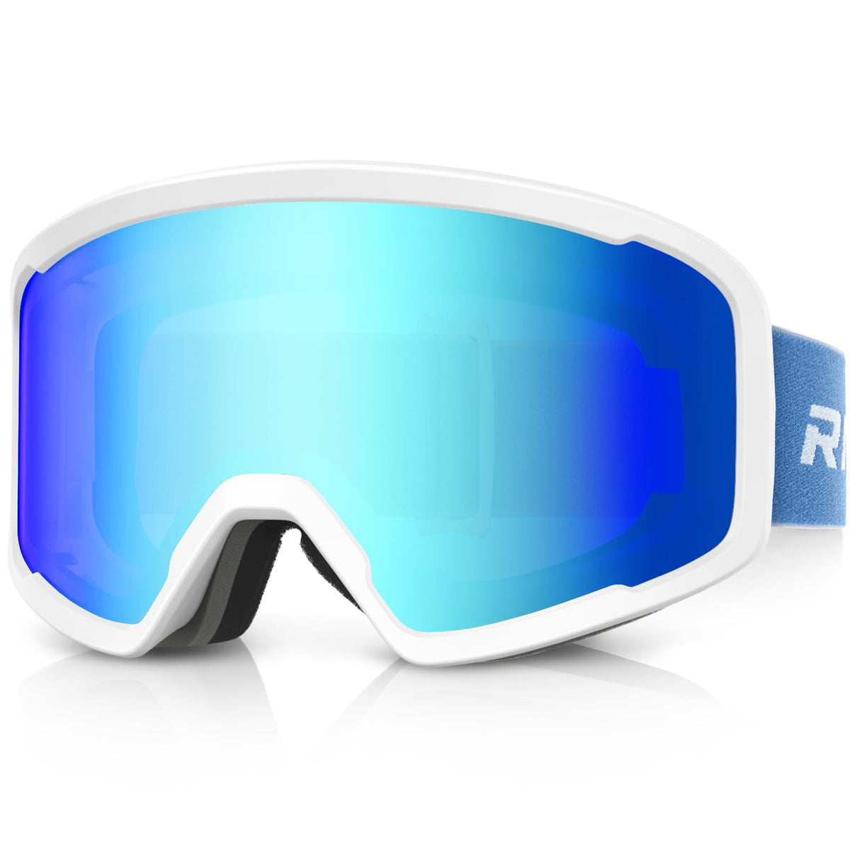 RIOROO front view showing Revo Ice Blue lens and clear slope vision