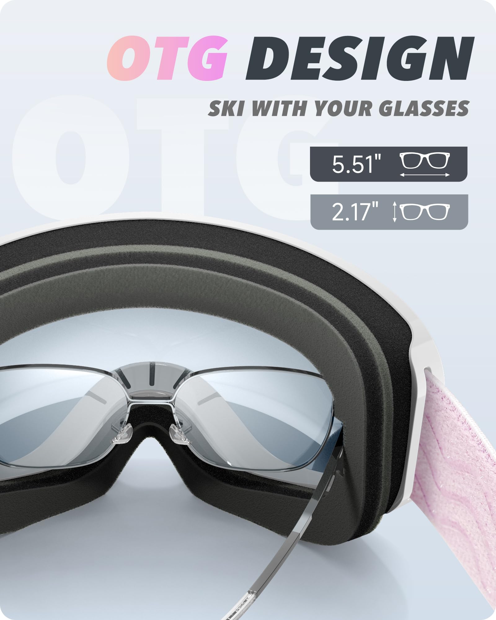 RIOROO goggles worn with helmet demonstrating secure fit and enhanced safety