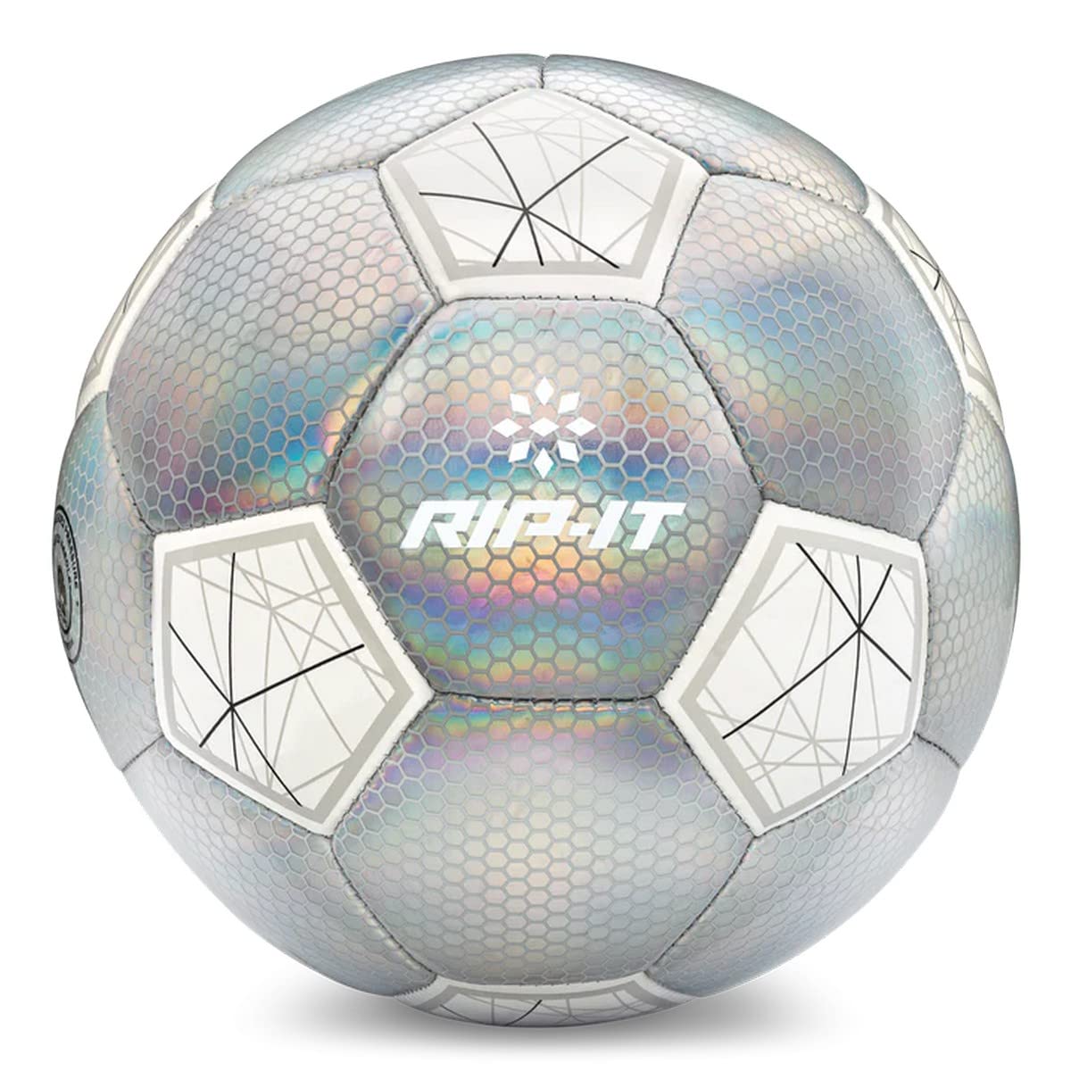 rip-it girls training ball front view highlighting holographic shine and improved visibility