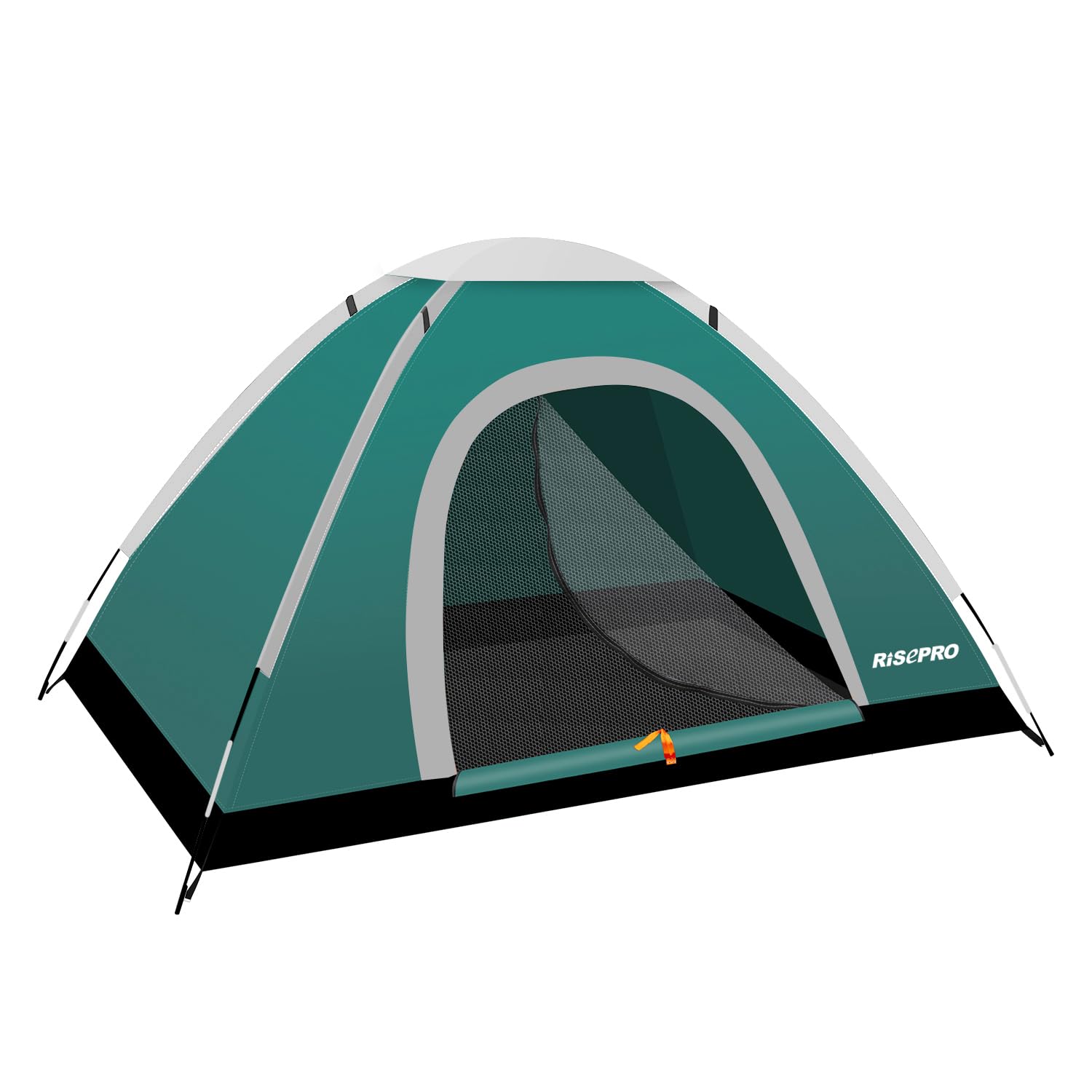 RISEPRO front view of closed tent, shows compact portability and quick setup benefit