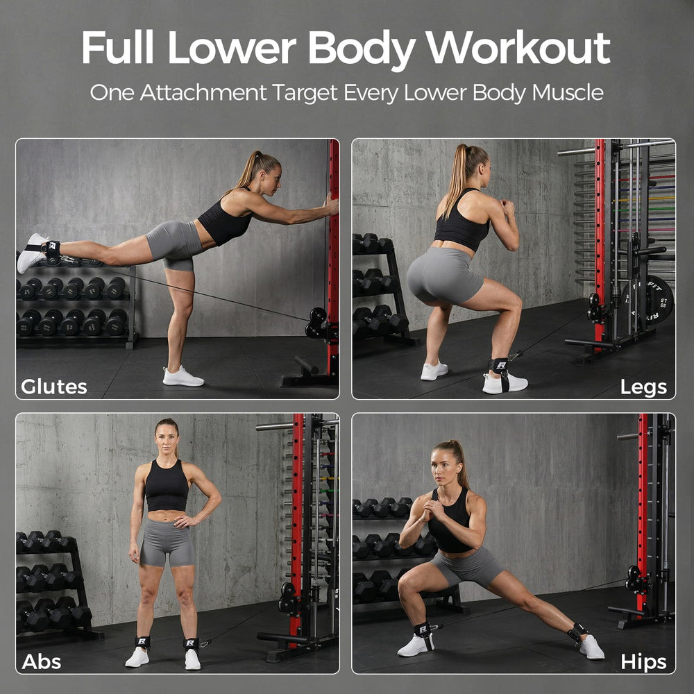 RitFit ankle strap in use performing cable kickback for glute focus