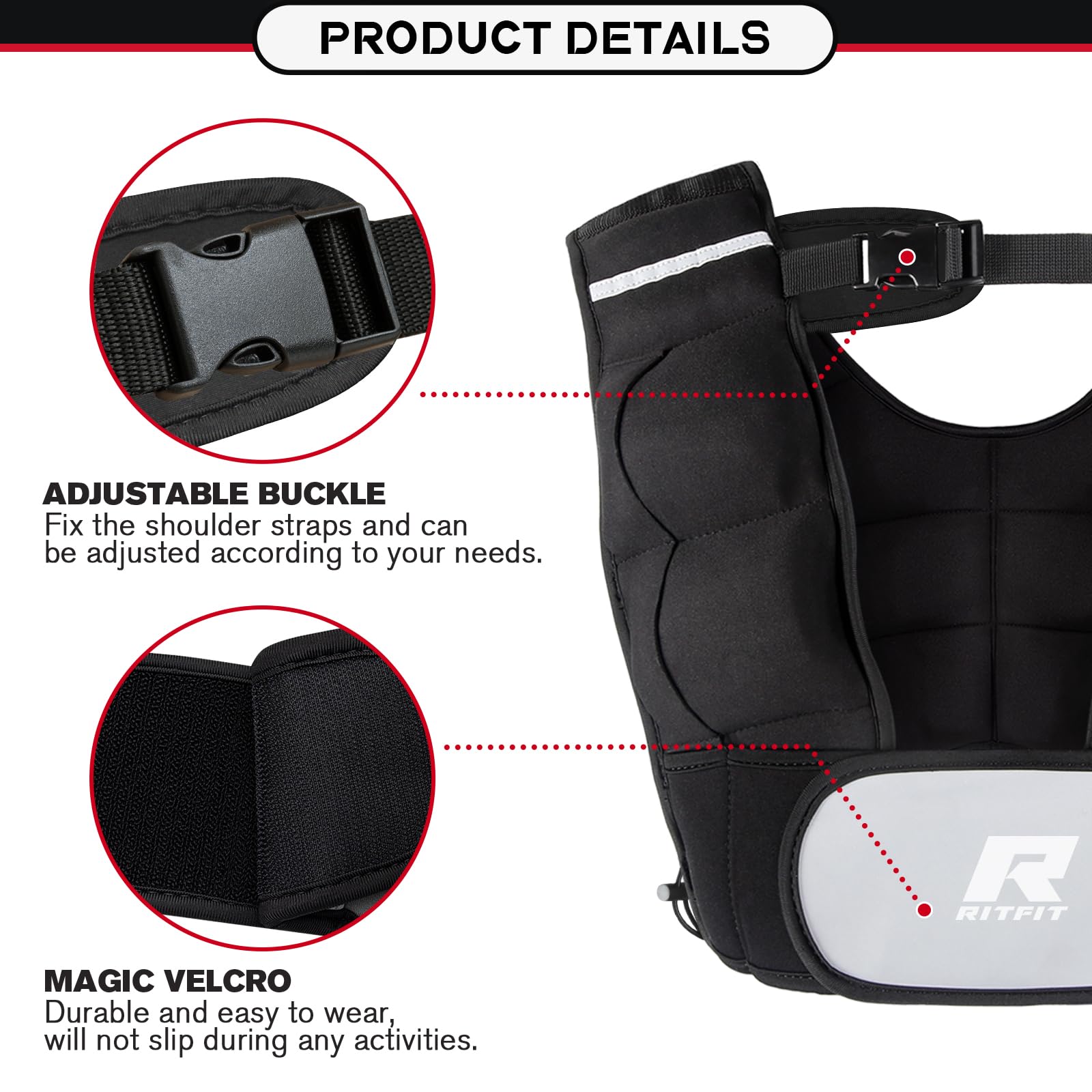 RitFit back view highlighting reflective stripes for 360-degree visibility