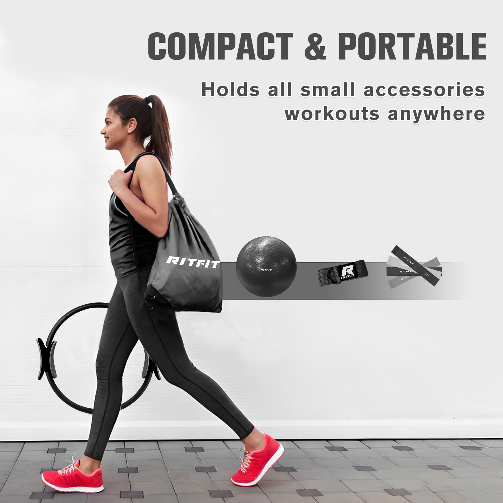RitFit gym-ready backpack packed with kit for easy transport to gym