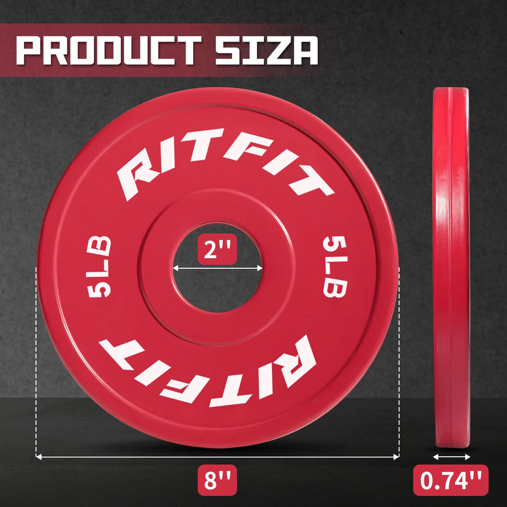 RitFit color-coded plate set laid out for quick weight selection and visibility