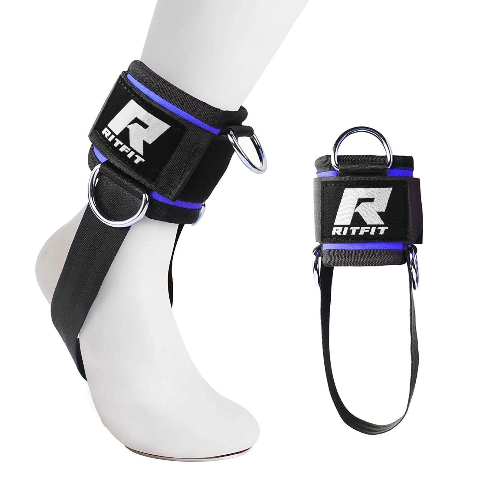 RitFit front view padded ankle strap showing secure fit and comfort