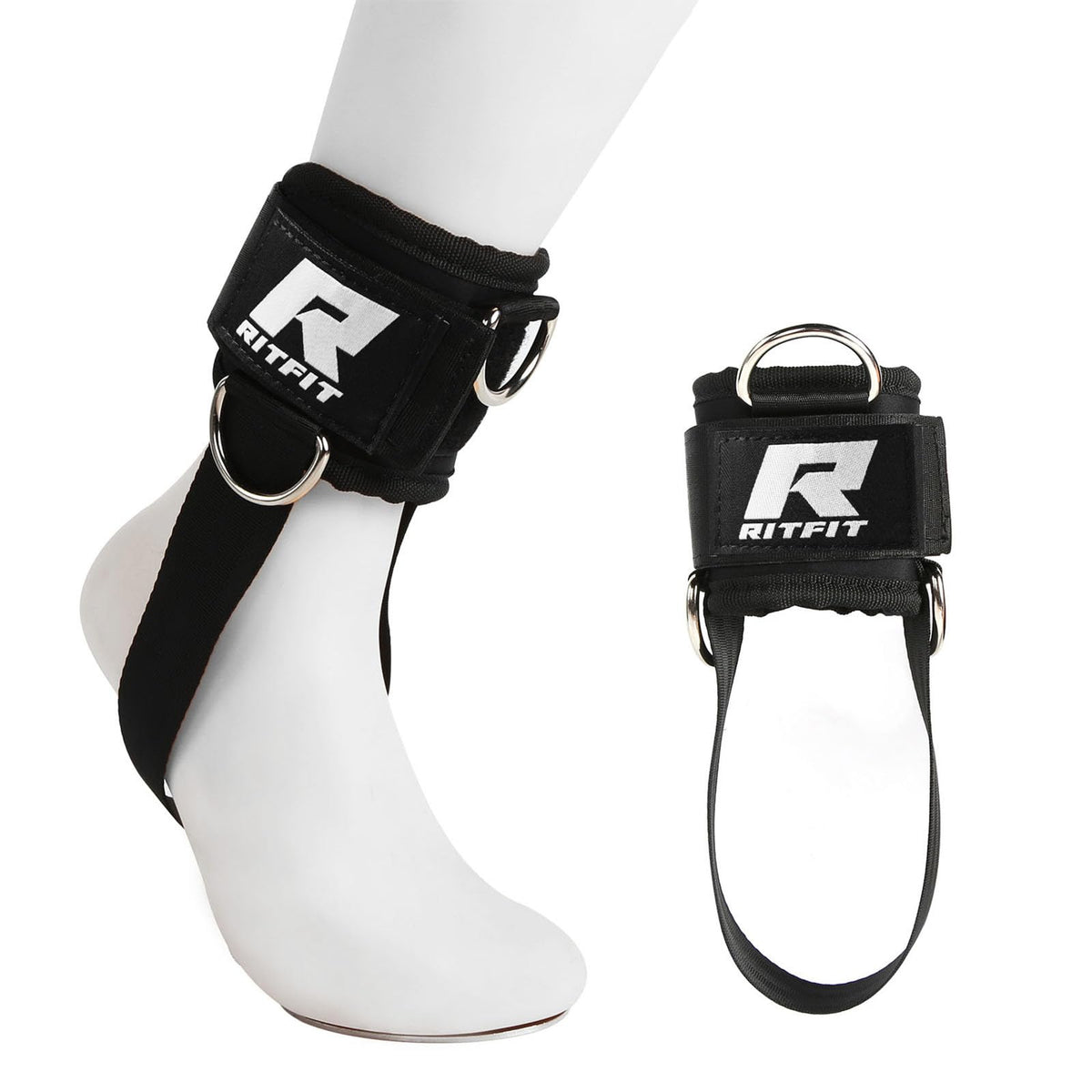 RitFit front view padded ankle strap showing secure fit and comfort