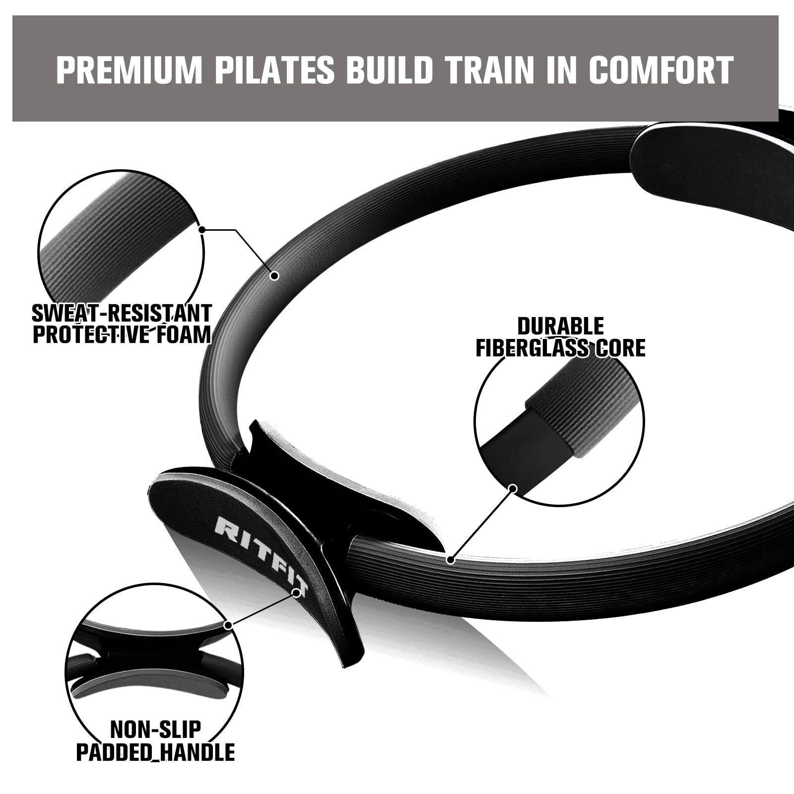 RitFit 9.8 inch Pilates ball texture shot improving core stability drills