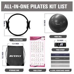 RitFit 14 inch Pilates ring close-up with padded handles for comfortable grip