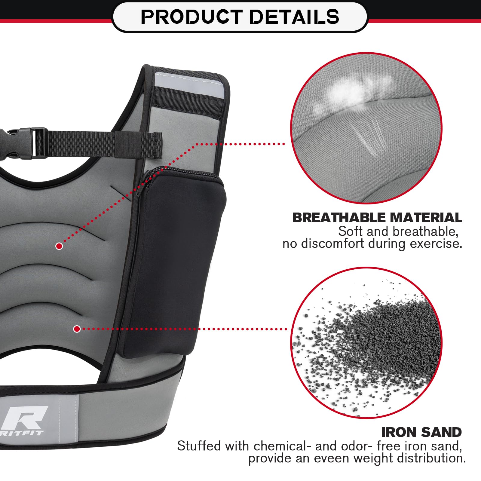 RitFit reflective stripe detail increases visibility and safety during early morning workouts