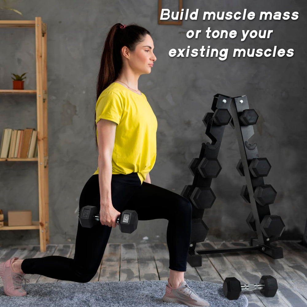 RitFit dumbbells beside foot for scale and visual weight sizing